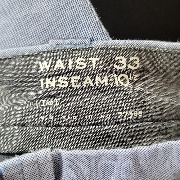 J. Crew Flat Front Cotton Shorts 33x10.5" Blue - Picture 4 of 7